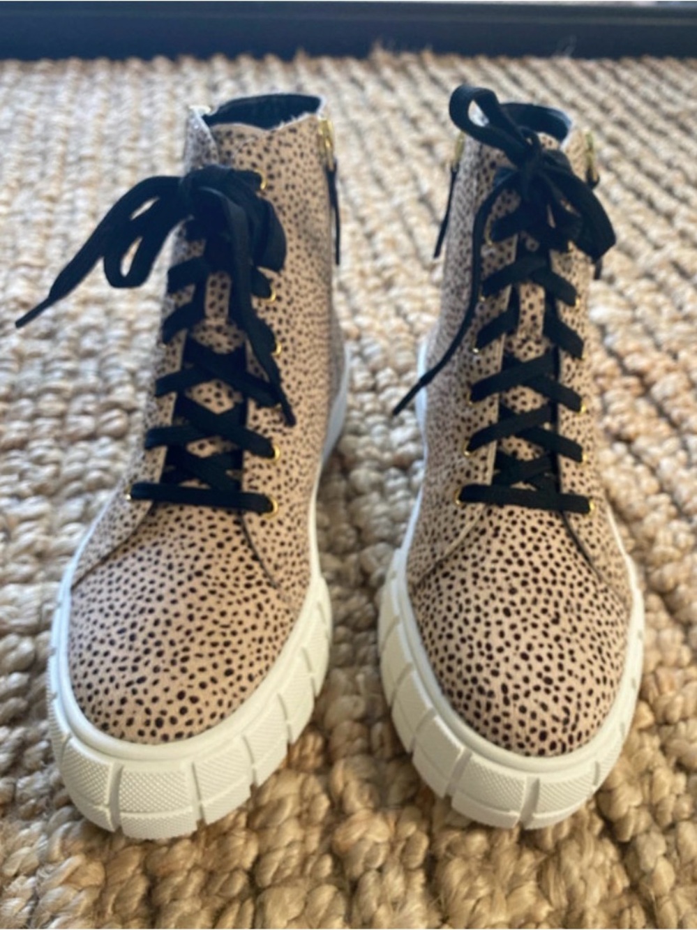 Linea Paolo calf hair high top sneaker